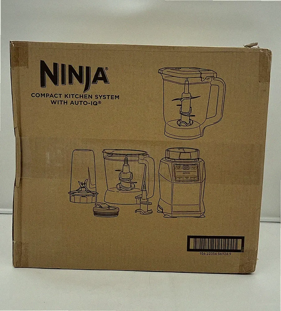 NEW Sealed Ninja Compact Kitchen System Blender Food Processor Combo AMZ493BRN