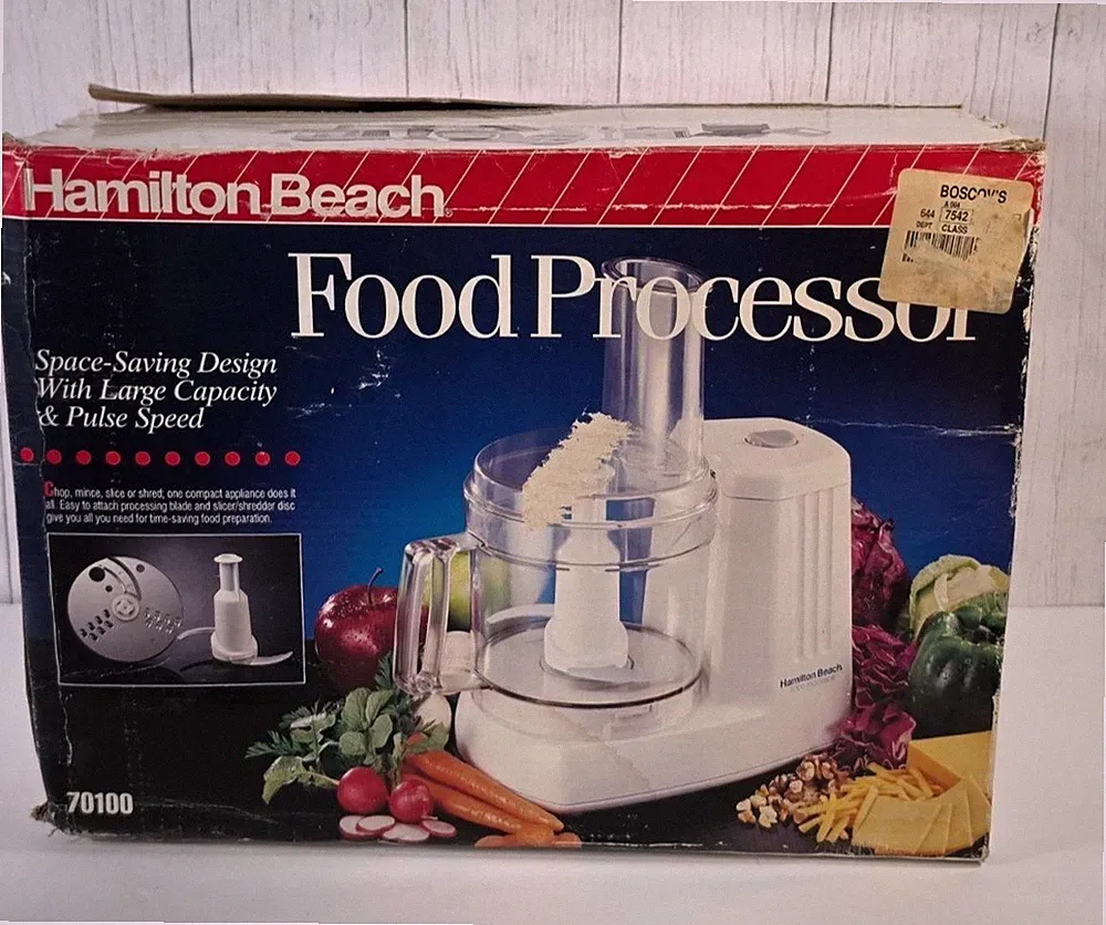 NEW VINTAGE HAMILTON BEACH FOOD PROCESSOR 70100 CHEF PREP 6 CUP CHOPPER SLICER
