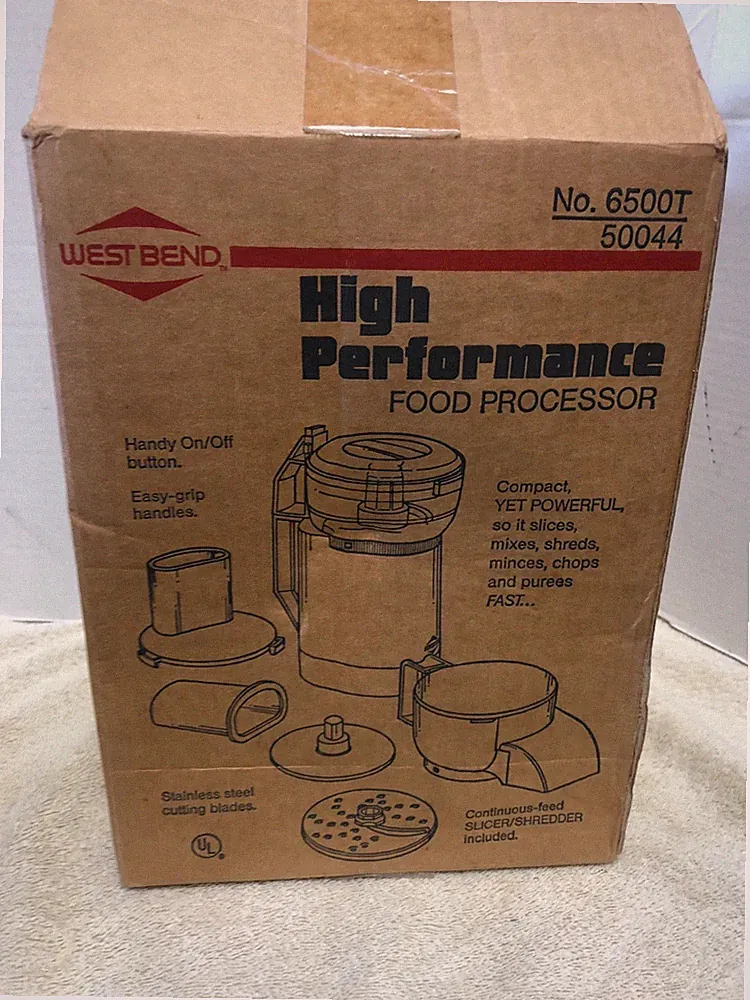 NEW Vintage West Bend Food Processor 6500 Chopper Slicer High Performance 50044