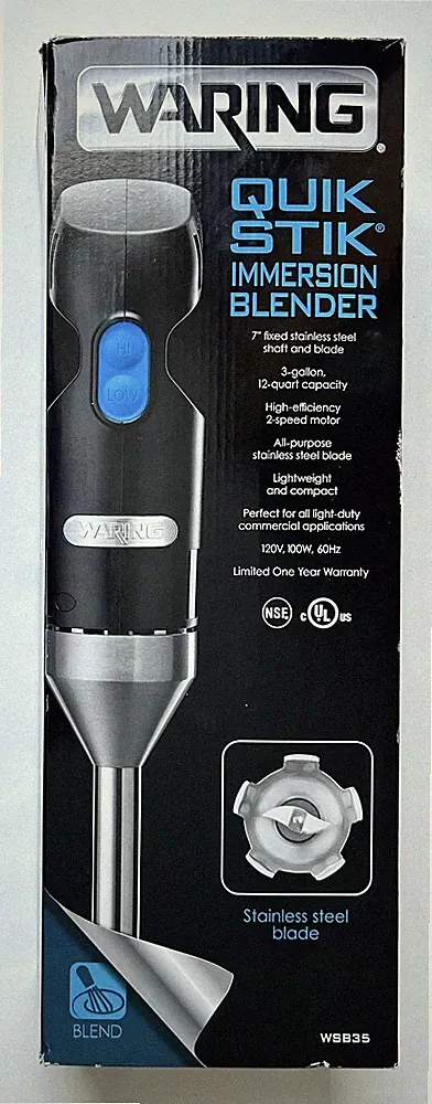 NEW Waring Commercial Pro Restaurant Quik Stik Immersion Hand Held Blender WSB35