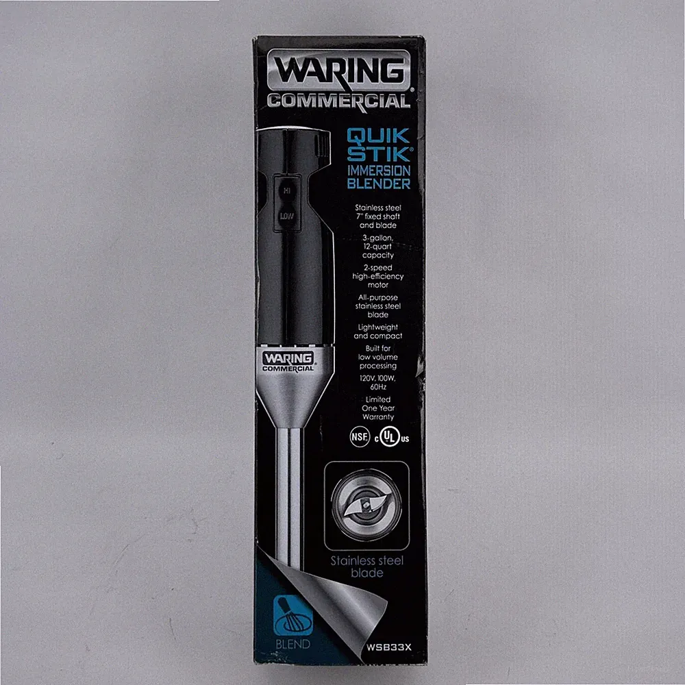 New Waring Commercial Quick Stick Immersion Blender WSB33X
