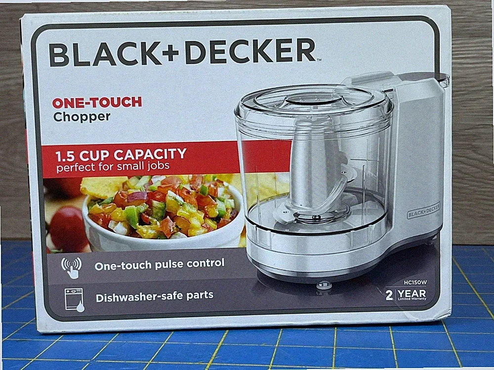NEW White BLACK+DECKER One-Touch Chopper 1.5 Cup Capacity Food Processor