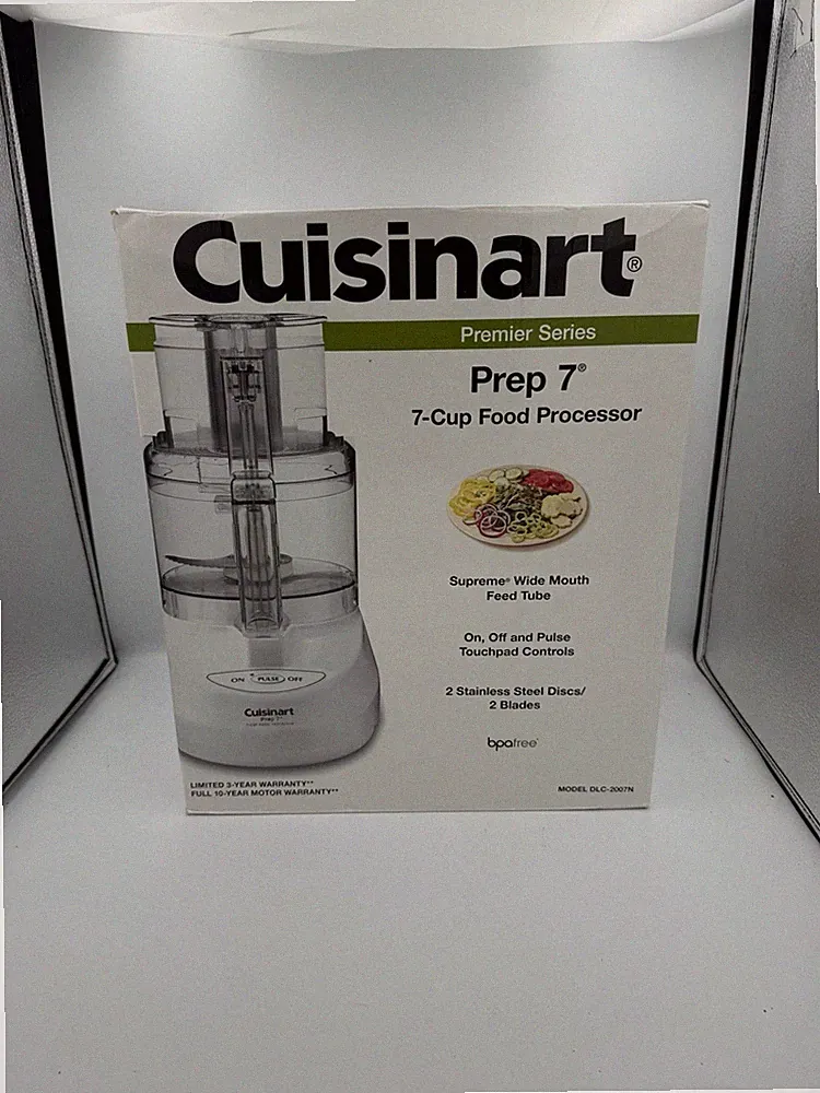 NIB Cuisinart Prep 7 7-Cup 600W Food Processor Pulse Dishwasher-Safe White