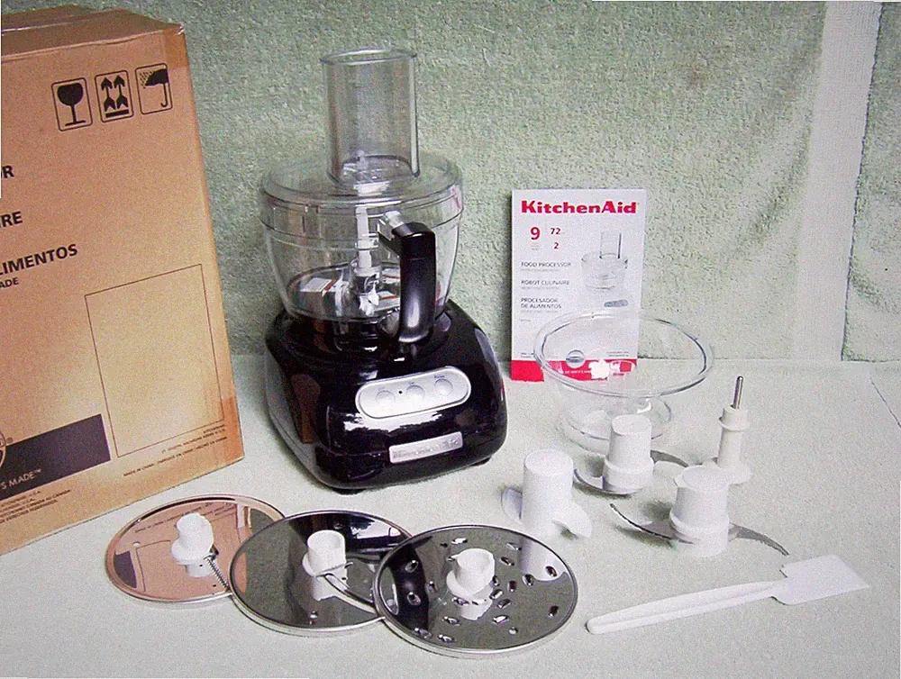 NIB KITCHENAID 9-CUP FOOD PROCESSOR w/ 9-pc CHEF'S ACCESSORY SET ~BLK~ SAVE $60
