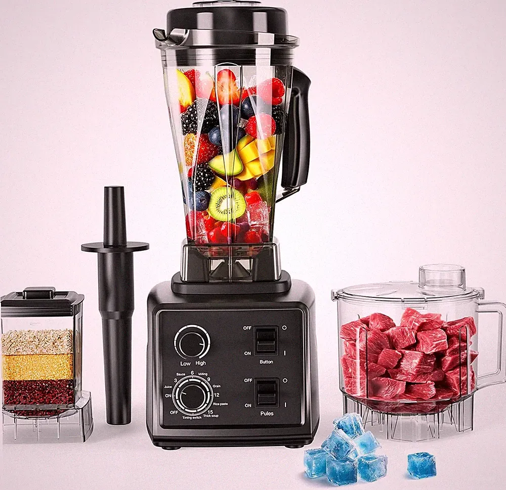 Nilpferd 3-in-1 Blender & Food Processor Combo Black 32000 RPM Adjustable Speed