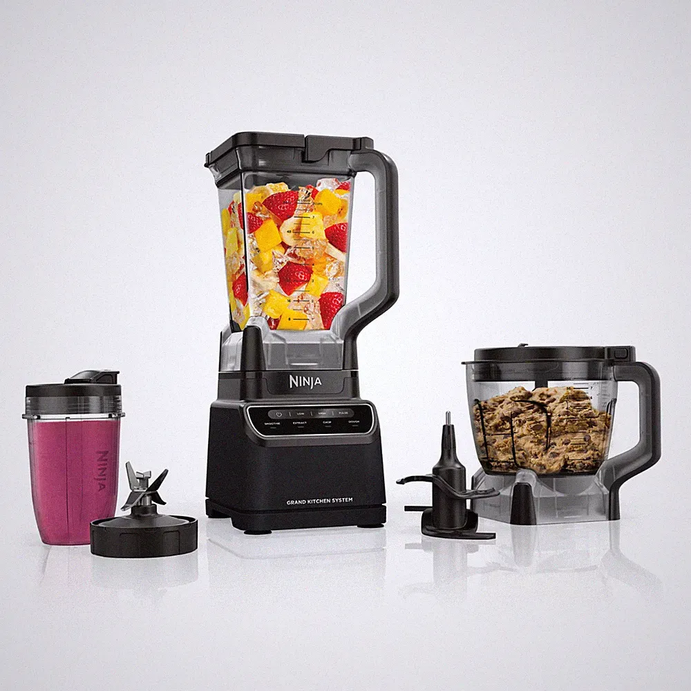 Ninja 1200W Kitchen System KS500WMBK Blender 72oz Pitcher 8cup Bowl