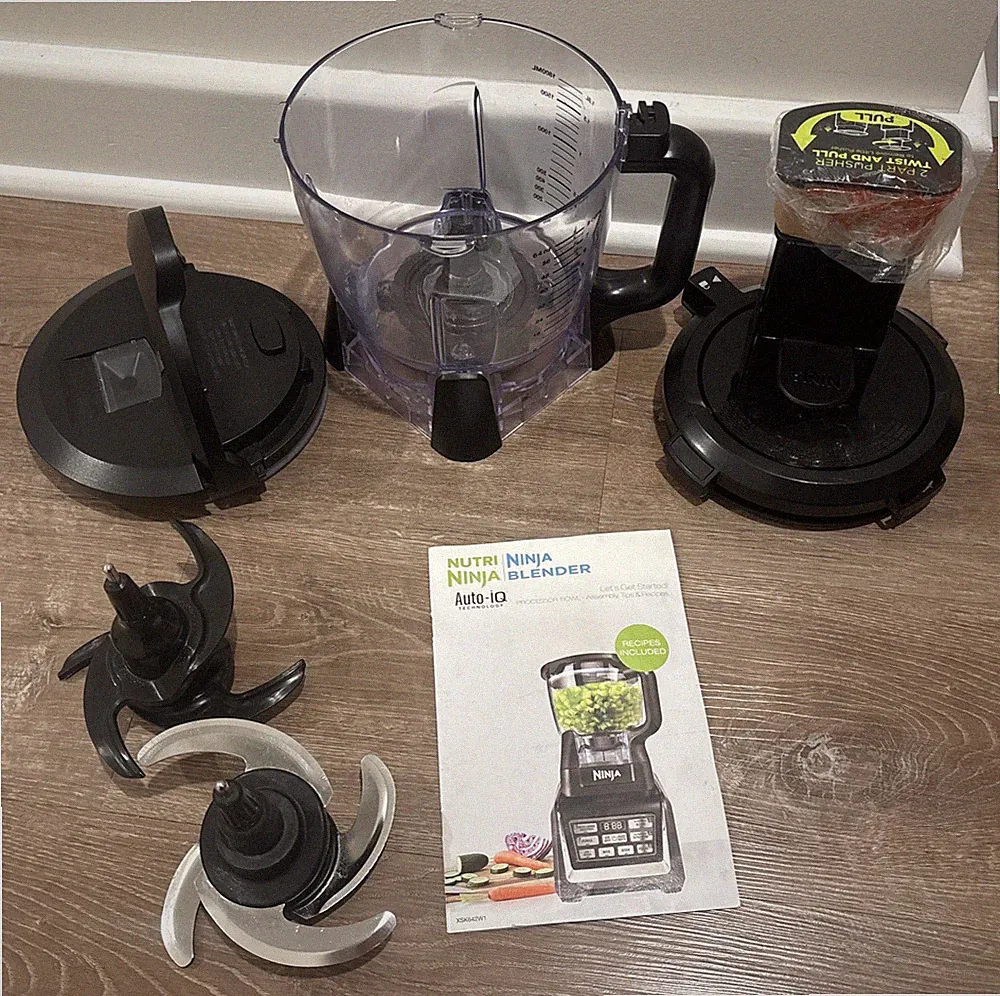 Ninja Auto IQ Blender Bowl 64 oz Food Processor Attachments 2 Blades BL641/BL642
