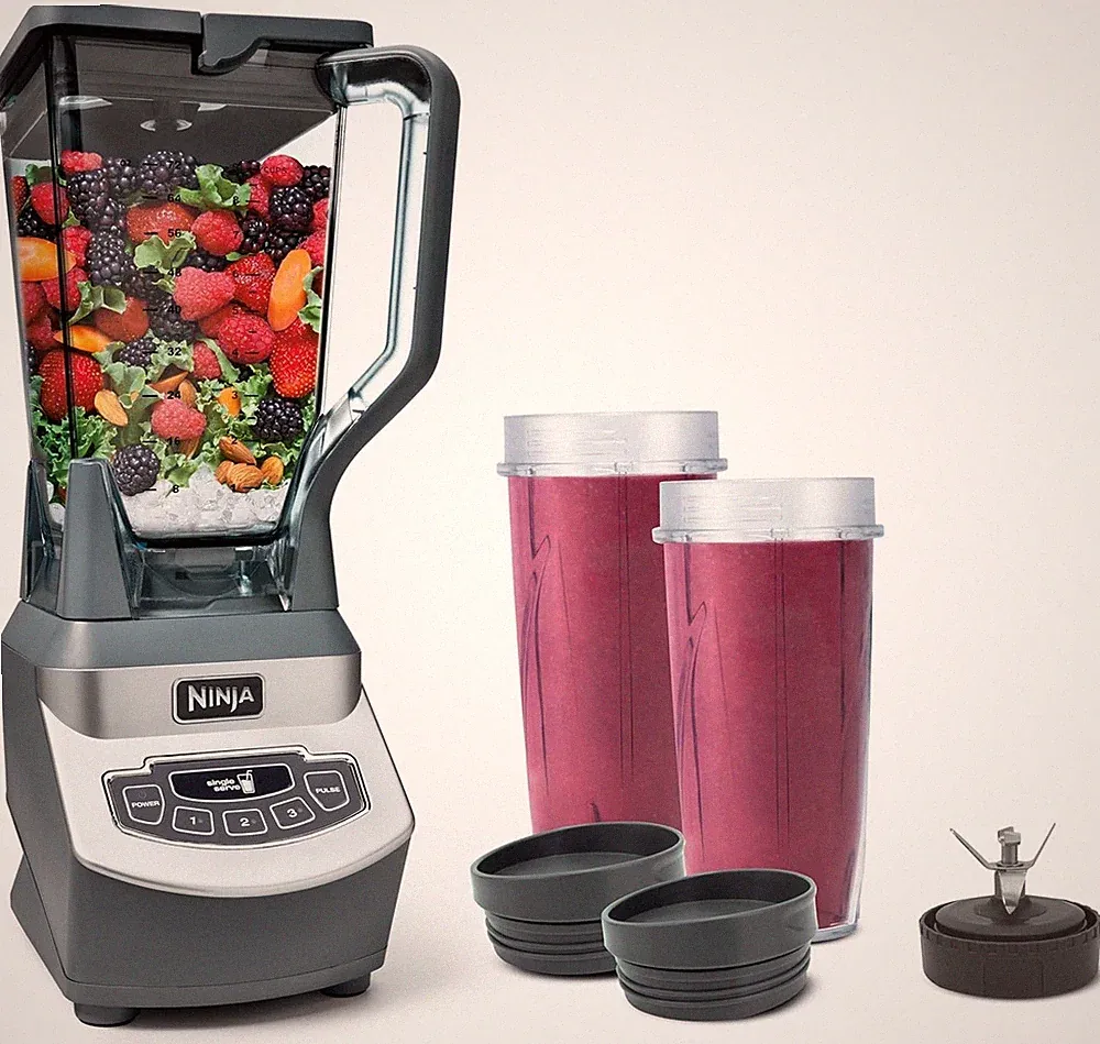 Ninja BL660 Blender & Food Processor 1100W w/ To-Go Cups Gray