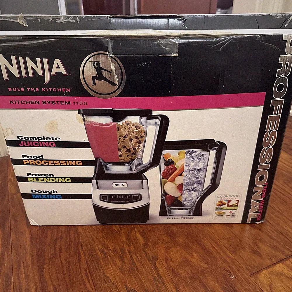 NINJA BLENDER NJ602 KITCHEN SYSTEM 1100 72oz & 40oz FOOD PROCESSOR COMPLETE SET