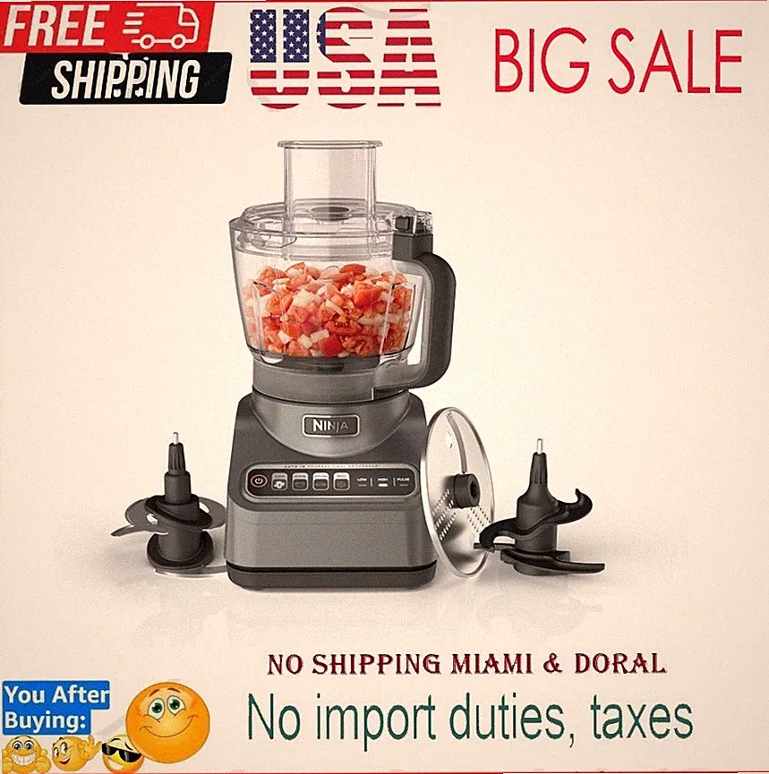 Ninja BN601 Food Processor, Professional Plus, 1000 Peak Watts, 4 Functions