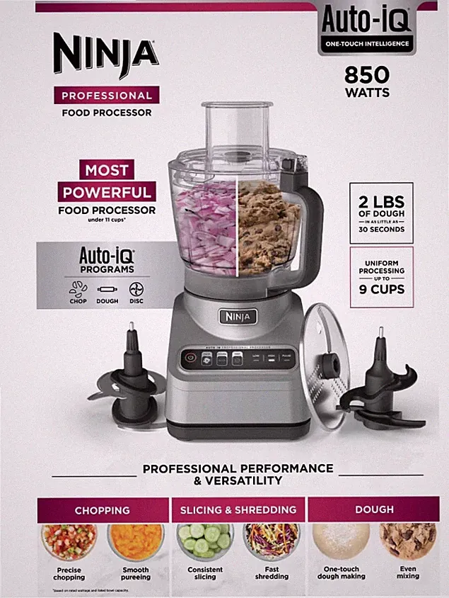 Ninja BN601 Professional Plus Food Processor 1000 Watts Auto-iQ (9A-OB) BN600...