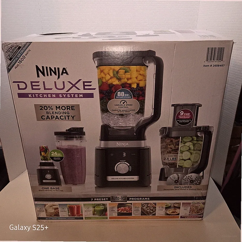 Ninja CO905KS Deluxe Kitchen System 1600WP Auto-IQ Base Blender & Food Processor