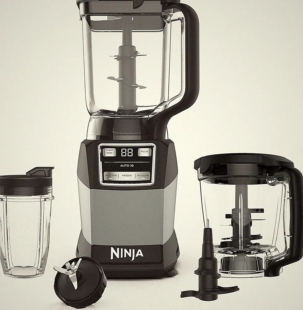 Ninja Compact Kitchen System Blender, Food Processor Combo, Black/Grey AMZ493BRN