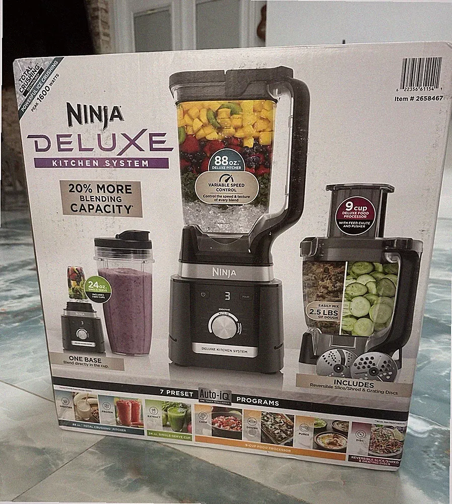 Ninja Deluxe Kitchen System 1600W 88oz Pitcher Auto-iQ Food Processor