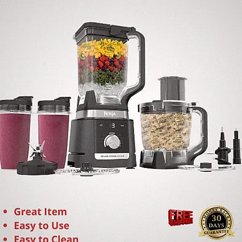 Ninja Deluxe Kitchen System 88oz Pitcher 9-Cup Food Processor Auto-iQ Blender