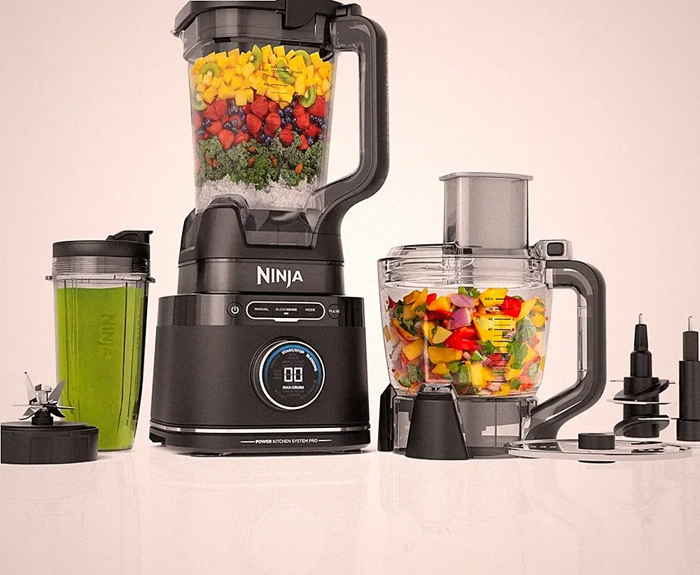 Ninja - Detect Kitchen System Power Blender + Food Processor Pro with 24-oz....
