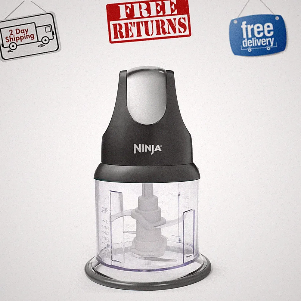 Ninja Express Chop Food Processor, 2-Cup Mini Chopper Blender Mincer, Gray NJ100