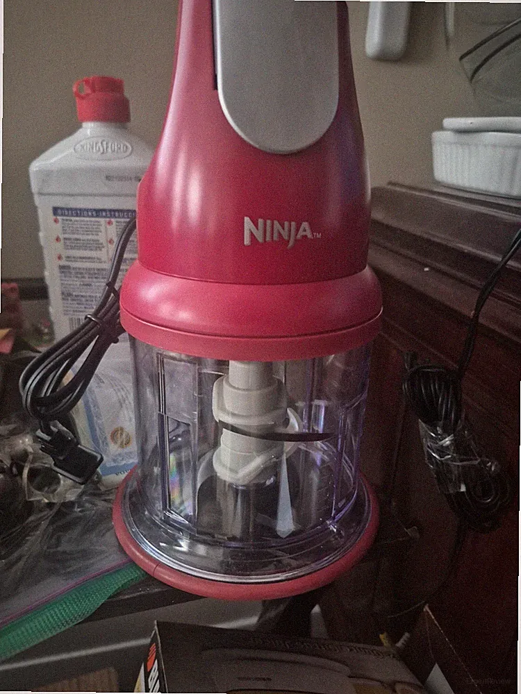Ninja Express Chop Food Processor Chopper * NJ100 * Red / Maroon * Works!