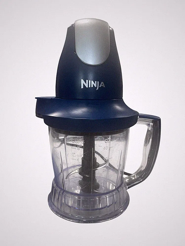 Ninja Food Chopper Express Chop Blender Processor QB750B Blue Silver 40oz 5 Cup