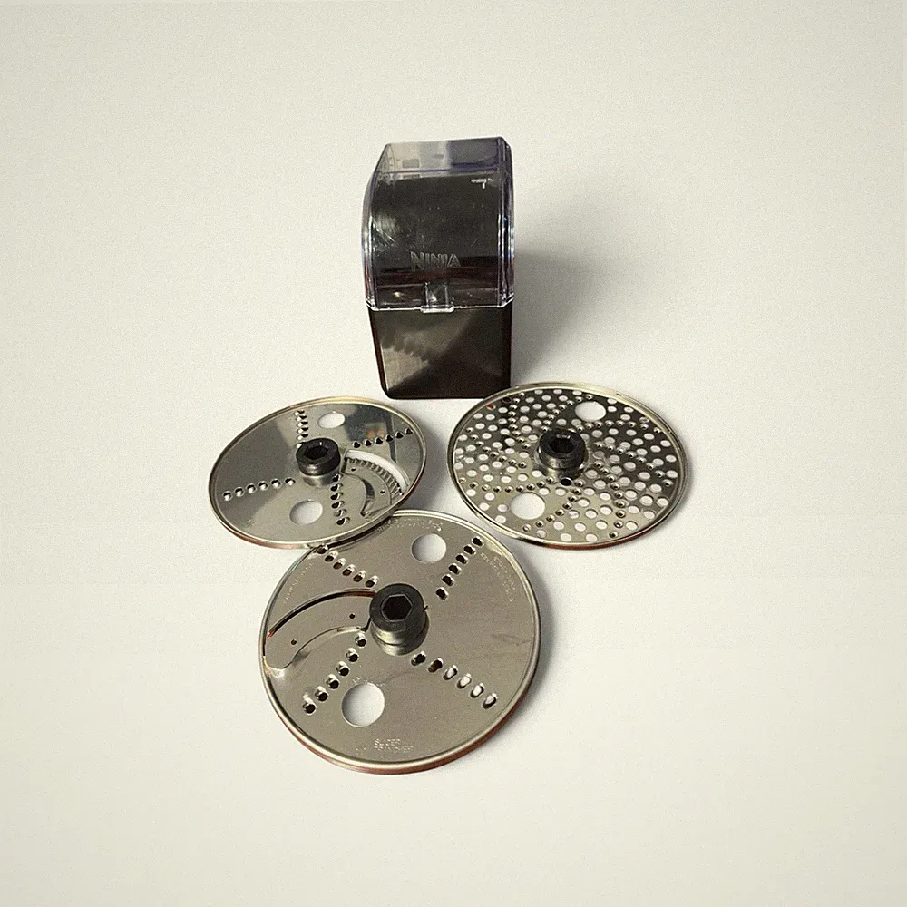 Ninja Food Processor Disc Set 3 Stainless Slicing Shredding Discs Storage Case