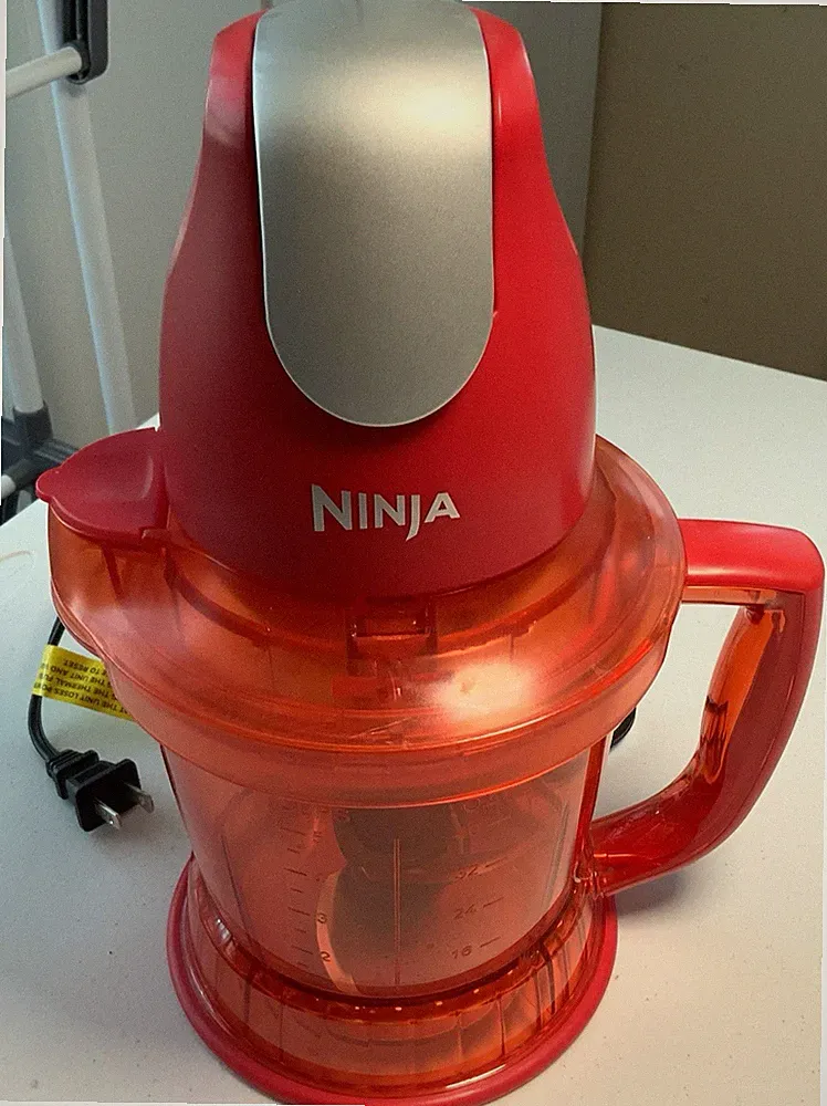 Ninja Food Processor QB750Q2R with 40oz Pitcher and Lid Red Tested Working Clean