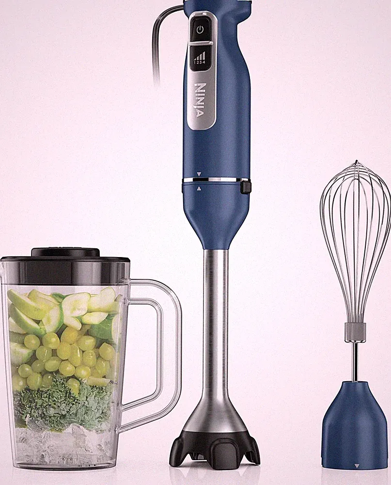 Ninja Immersion Blender and Whisk, Hand Stick Blender, 4 Speeds, with Splattersh