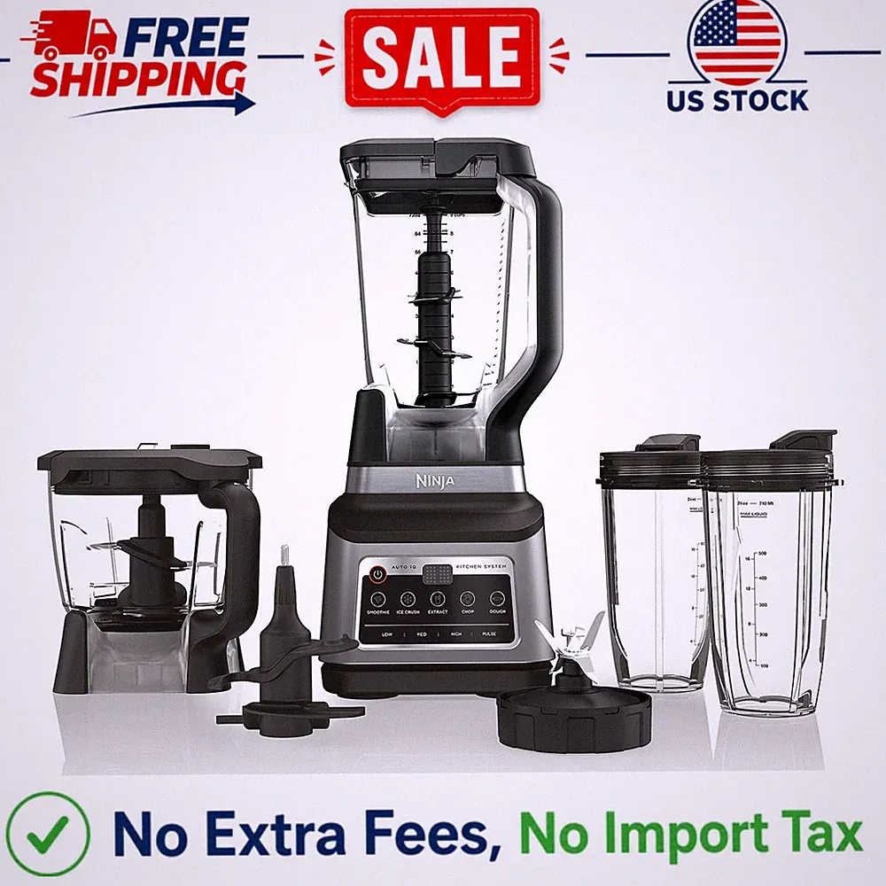 🔥Ninja Mega Kitchen System Blender/Food Processor with 1500W Auto-iQ Base💥