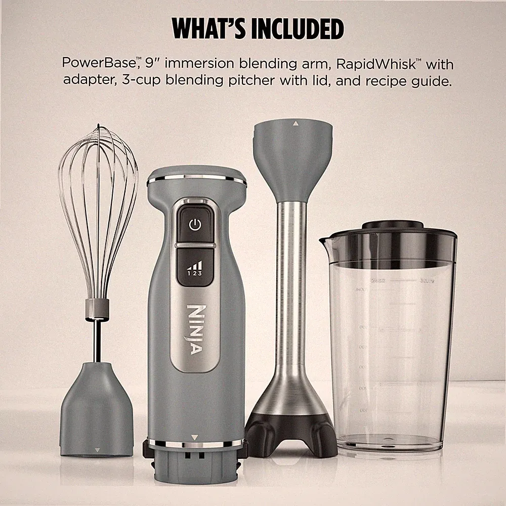Ninja Power Duo Immersion Mixer, Hand Stick Blender, 3 Speeds, with Whisk CI200