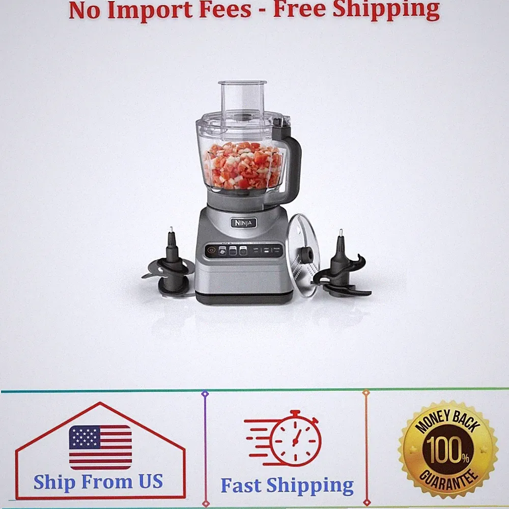 Ninja Professional 9-Cup Food Processor, 3 Auto-iQ Presets, Chop, Slice, Shred