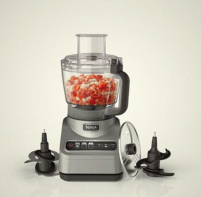 Ninja Professional Food Processor 9-Cup BN600 Silver 3 Auto-iQ Presets, Gray