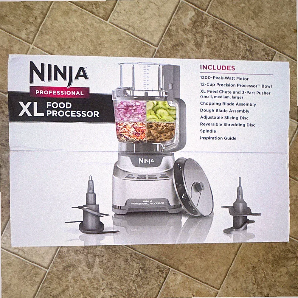 Ninja Professional XL Food Processor 12-Cup 1200W Auto-iQ 4-Speed Gray