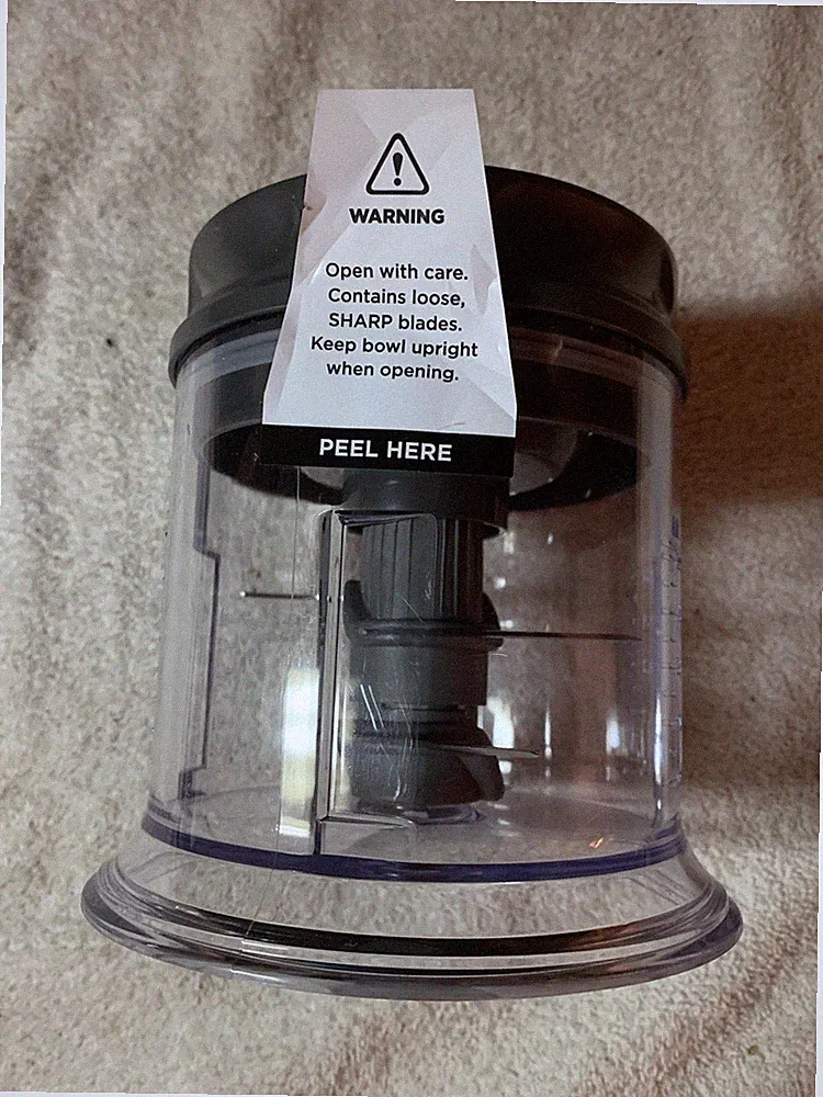 Ninja QB1004 Chopper Bowl with Blade & Lid Food Processor Accessory 2-Cup Clear