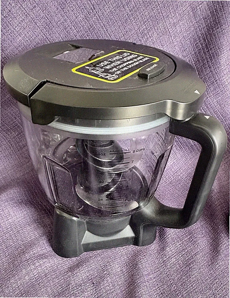 Ninja Round Replacement 64oz Food Processor Bowl Attachment w/ Accessories