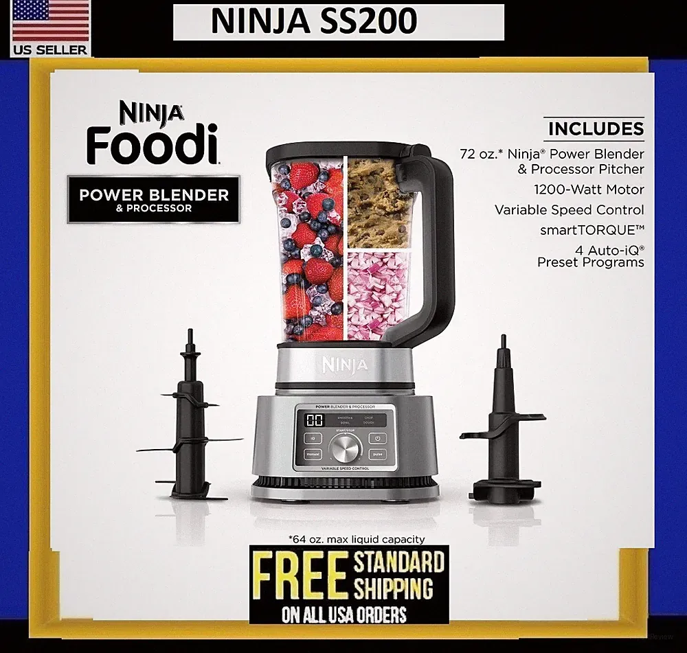 Ninja SS200 Power Blender & Processor 3-in-1 72-oz. Blender and Food Processor