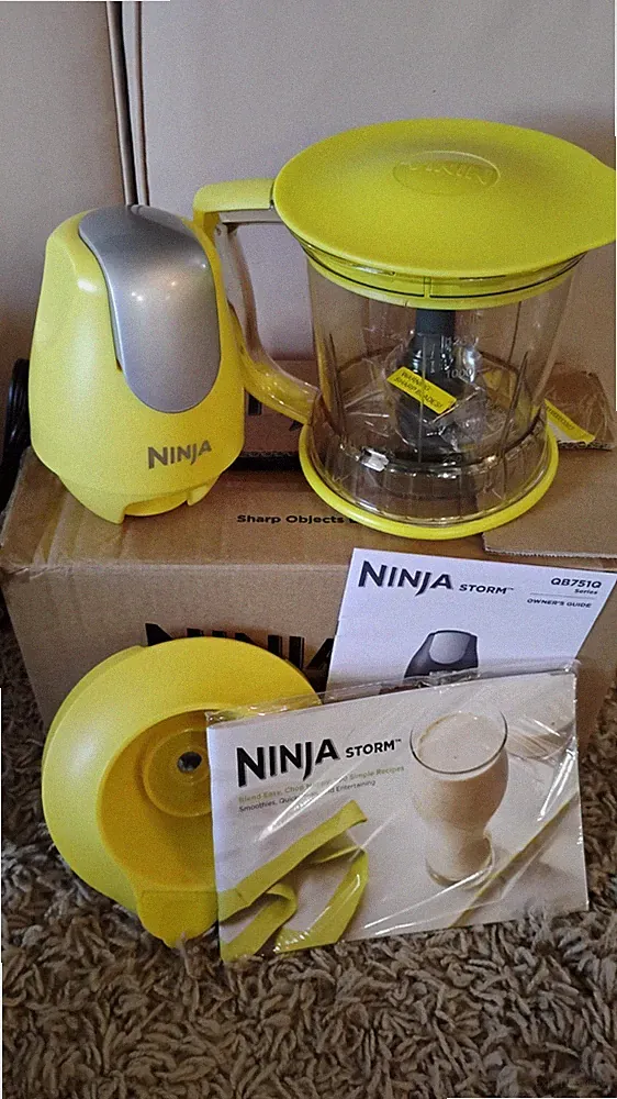 NINJA STORM Food Processor Blender QB751Q Yellow NEW NEVER USED Open Box