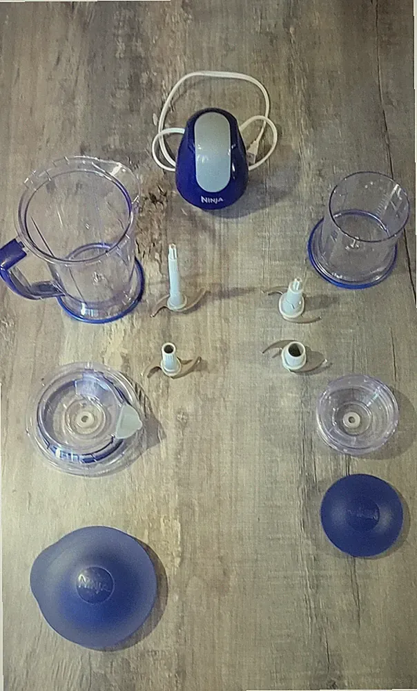 Ninja Storm Master Prep Pro 450W Blender & Food Processor System Lids Blue EUC