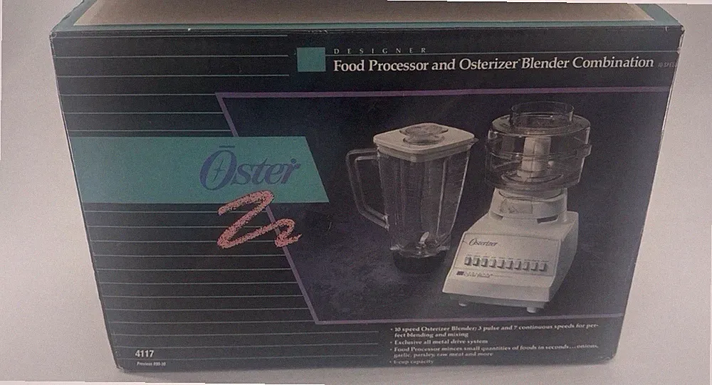 NOS Oster 10 Speed Blender & Food Processor Combination 4117 Vintage Kitchen