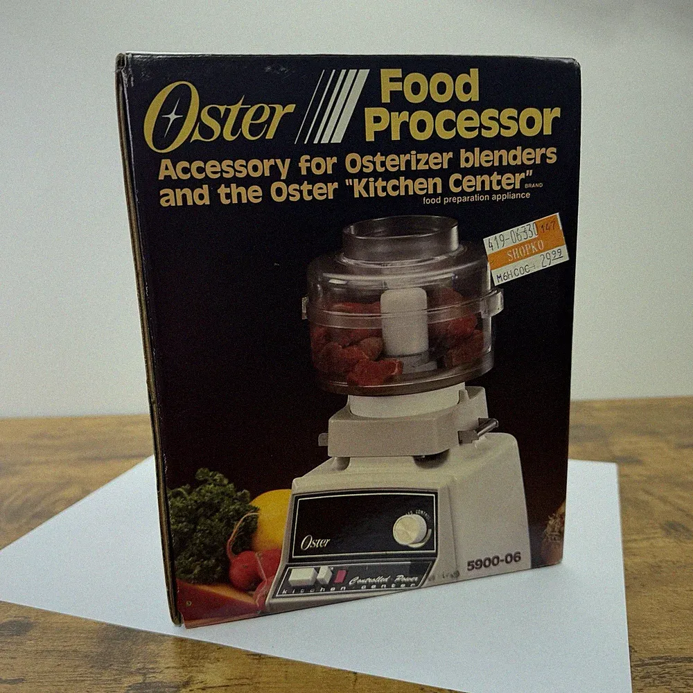NOS Oster Food Processor Attachment Osterizer Blender Kitchen Center 5900-06 VTG