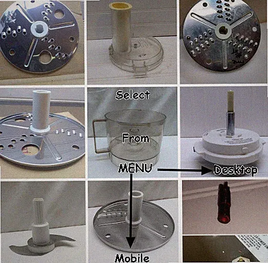 NuTone Built-in Food Center Kitchen System Bowl, Lid, Slicer, Grater Base [MENU]