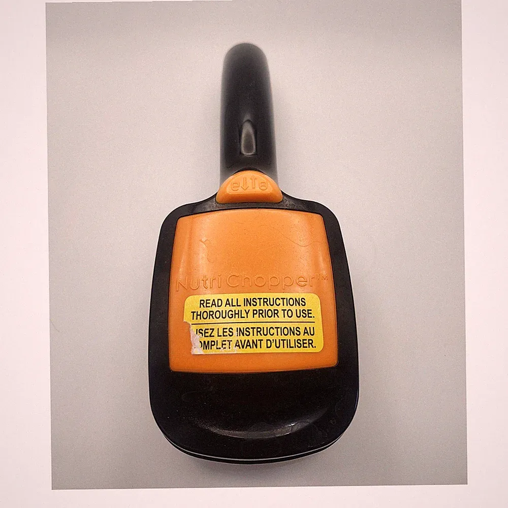 Nutri Chopper Push Function Food Chopper Black Orange Handle Blade Grid
