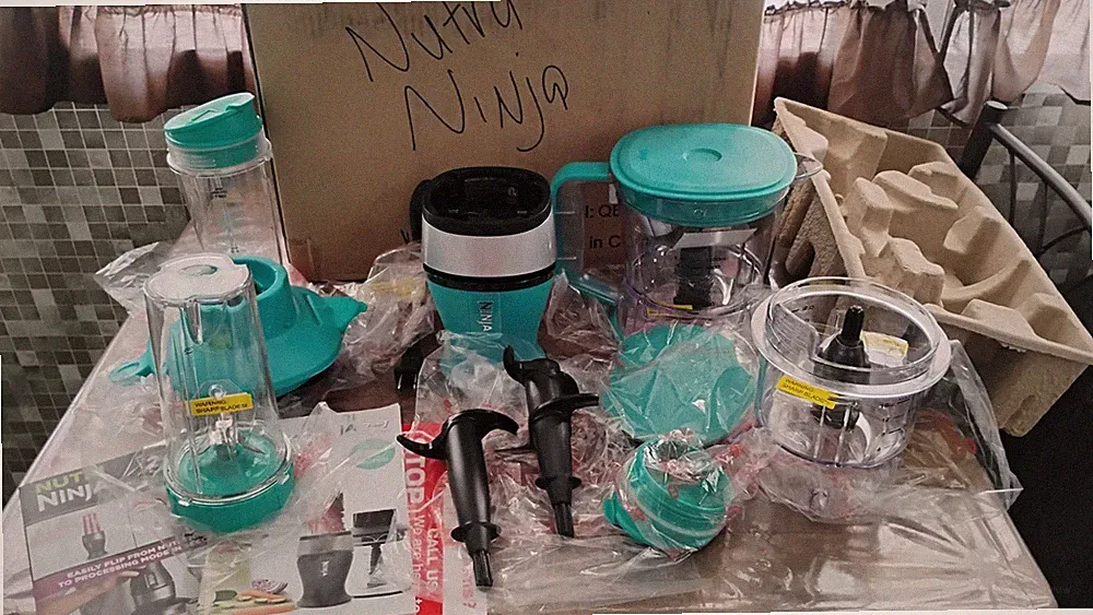 Nutri Ninja 2 In 1 Smoothie Blender Food Processor Chopper QB3000 700W Teal New