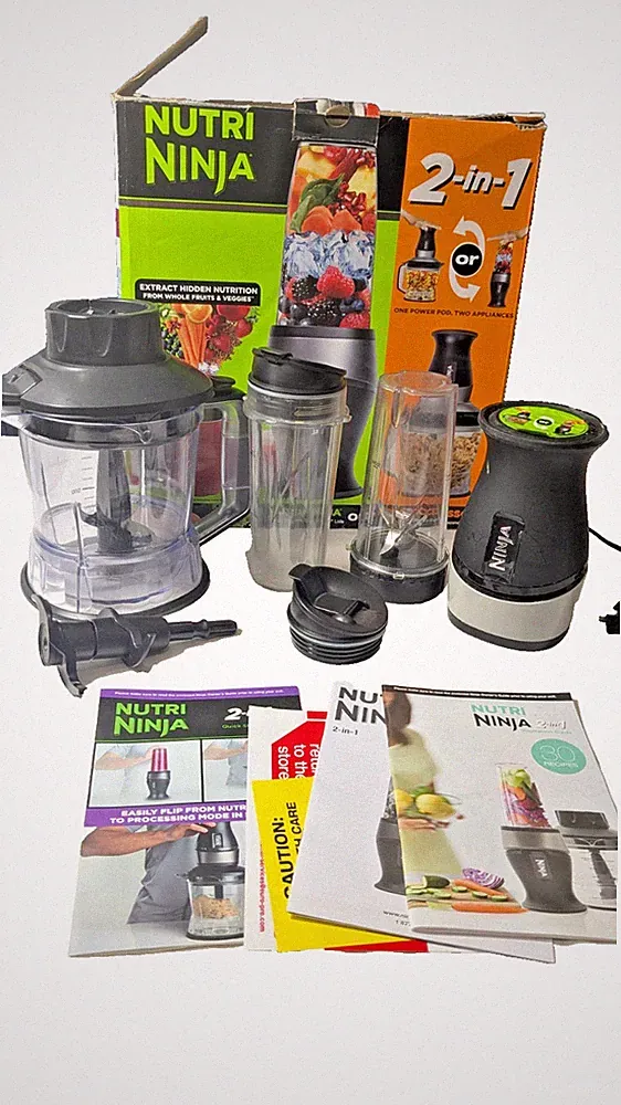 Nutri Ninja Blender Food Processor QB3000 To Go Cups Blades 100% Complete