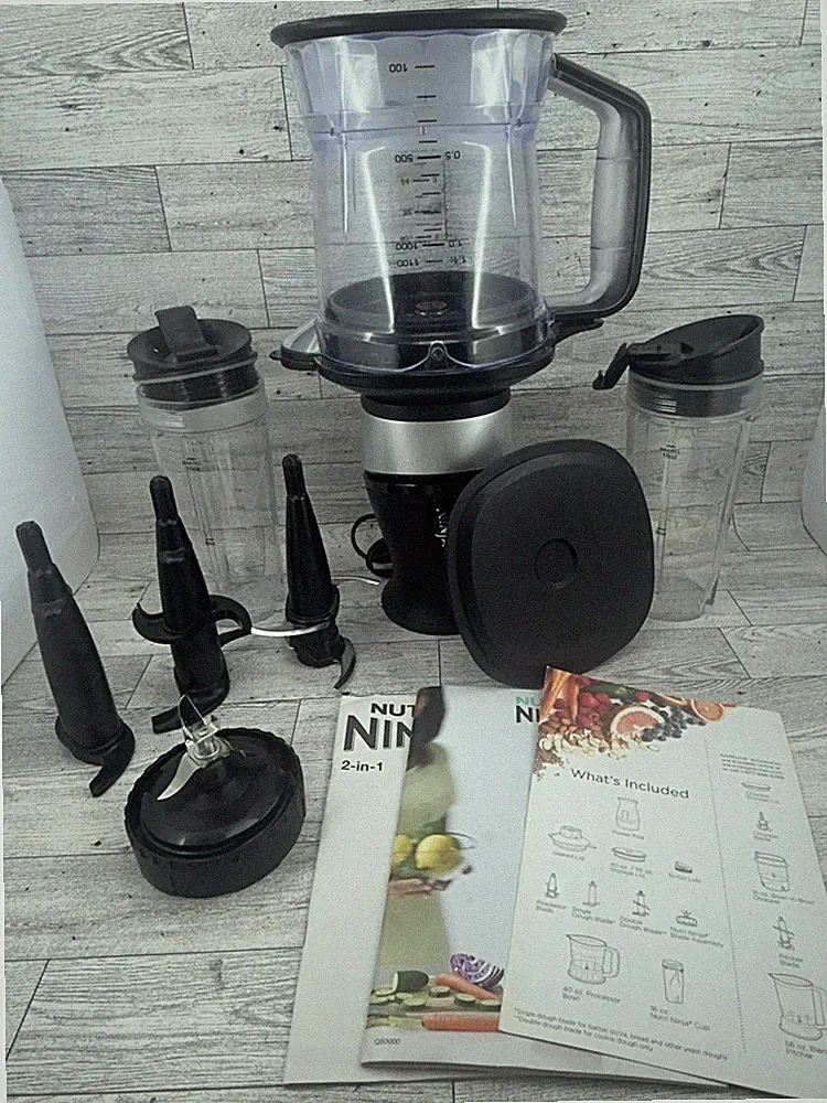 Nutri Ninja Blender Food Processor QB3000 To Go Cups Blades 40 Oz Pitcher