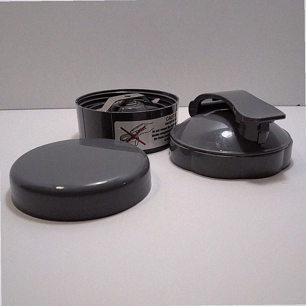Nutribullet 600 900 Pro 900W Flat Mill Blade w/ Gasket & 2 Lids