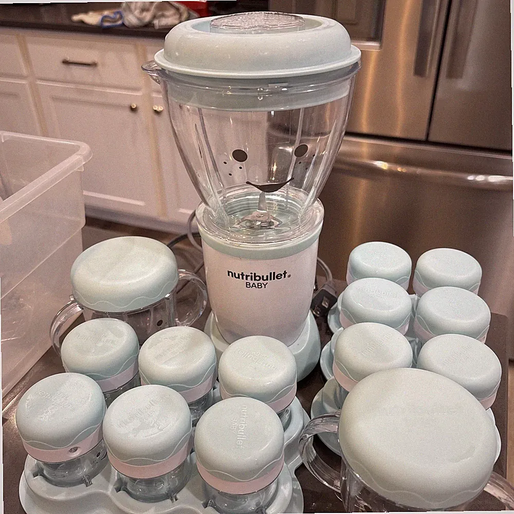 Nutribullet Baby Blender 35 Pc Baby Food Mixer Baby Blue Storage Cups Lids