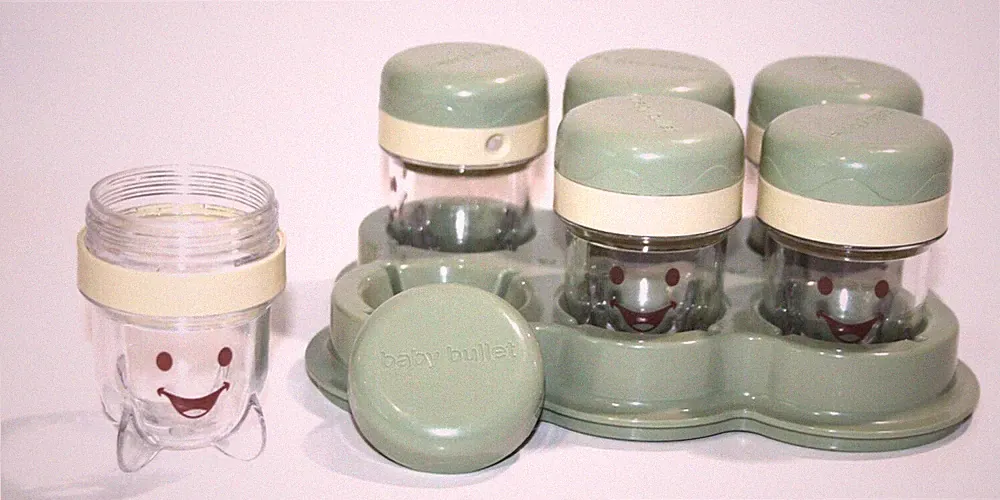 NutriBullet Baby Bullet Blender 6 Food Storage Replacement Containers Lot Parts