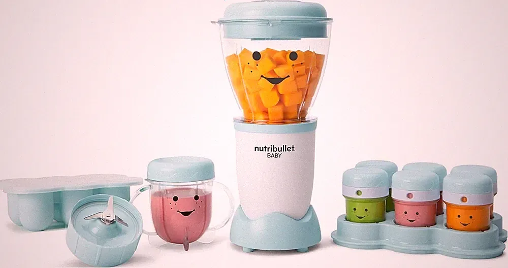 NutriBullet Baby Complete Food Making System 32 Oz Blender NBY-50100 White Blue