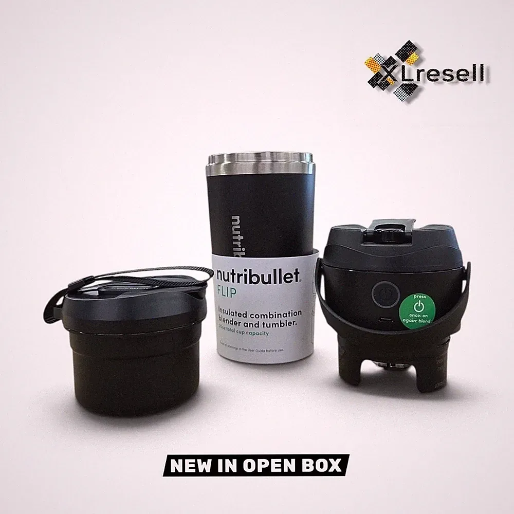 NutriBullet Flip 20 Oz. Single Speed Matte Black Portable Blender with Handle