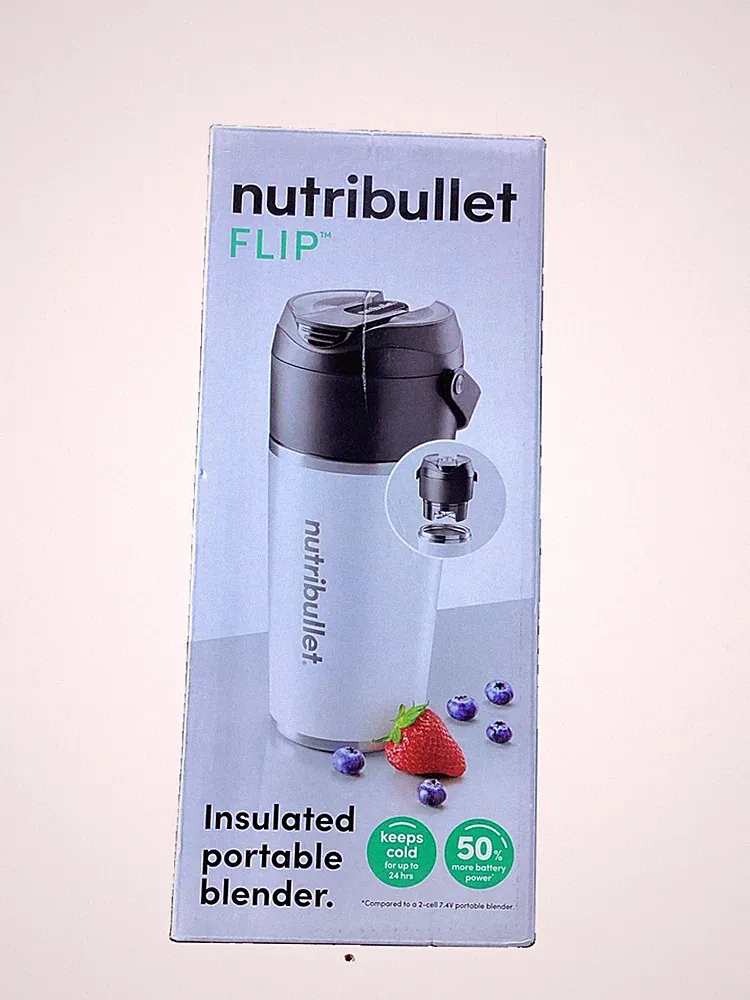 nutribullet Flip Portable Blender with Insulated Cup White NBPB50350AW New