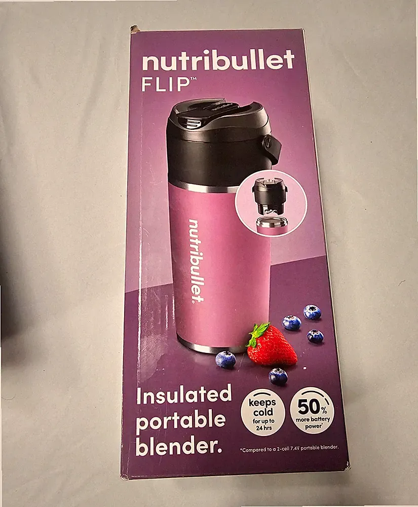 nutribullet FLIP Portable Insulated Blender Purple w/ Cup, Lid, Blade, Base
